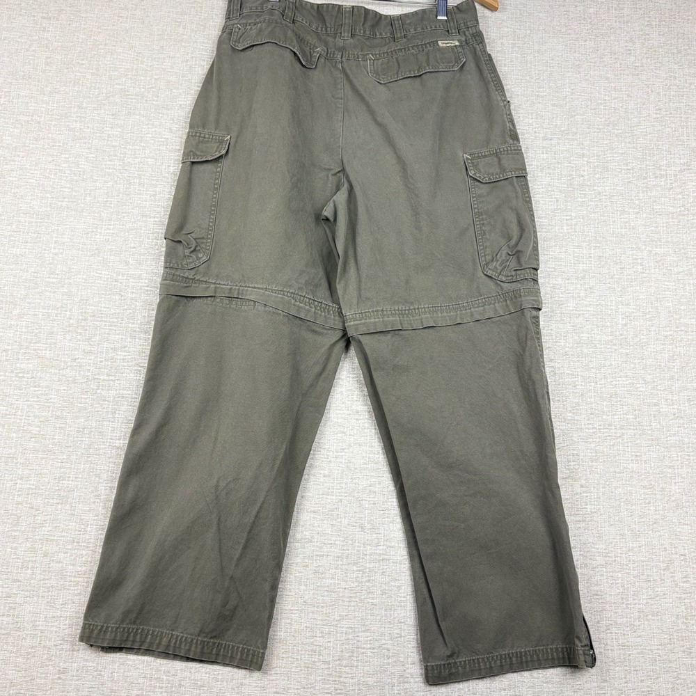 Gander Mountain Mens 36x30 Convertible Cargo Pants Olive Green Y2K Zip Off Leg - Picture 5 of 9